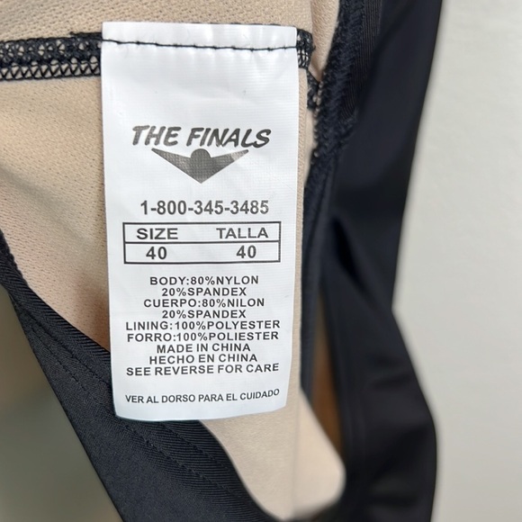 NWT The Finals Swimwear Black One Piece Swimsuit Butterfly Back Swim - Picture 10 of 10